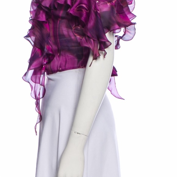 Silk crop blouse single owner, gently worn. - Picture 3 of 4